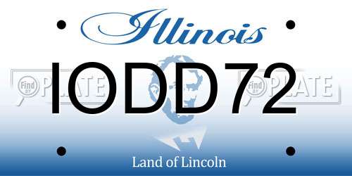 IODD72 Illinois License Plate