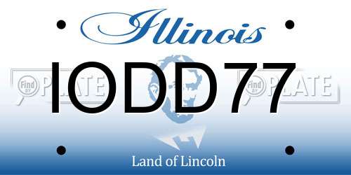 IODD77 Illinois License Plate