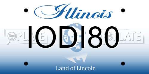 IODI80 Illinois License Plate