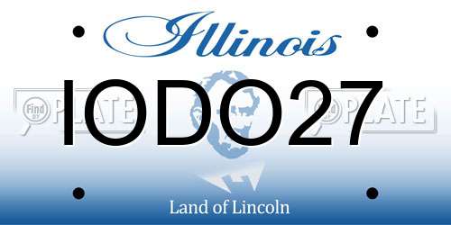 IODO27 Illinois License Plate