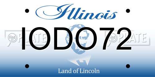 IODO72 Illinois License Plate