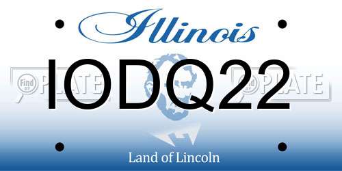 IODQ22 Illinois License Plate