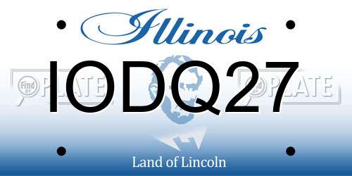 IODQ27 Illinois License Plate