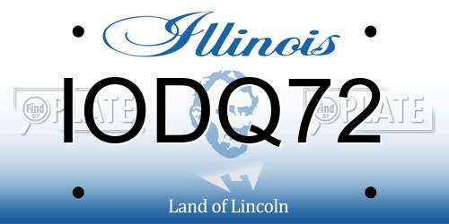 IODQ72 Illinois License Plate