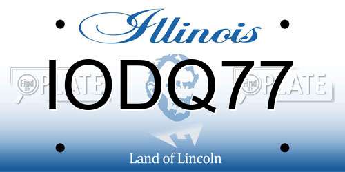 IODQ77 Illinois License Plate