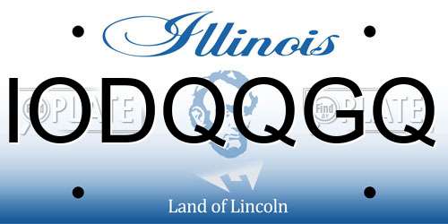 IODQQGQ Illinois License Plate