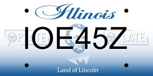 IOE45Z Illinois License Plate