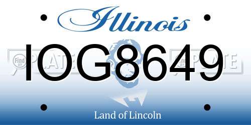 IOG8649 Illinois License Plate