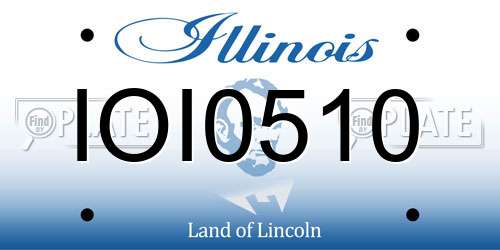 IOI0510 Illinois License Plate