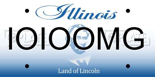 IOIOOMG Illinois License Plate