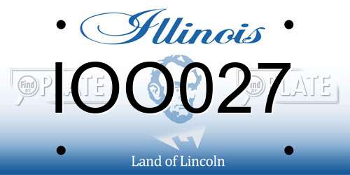 IOO027 Illinois License Plate