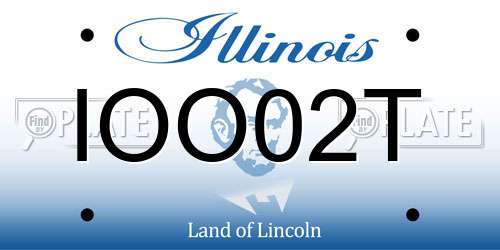 IOO02T Illinois License Plate