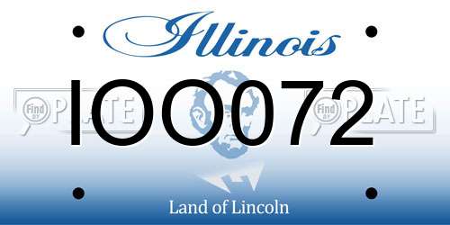 IOO072 Illinois License Plate