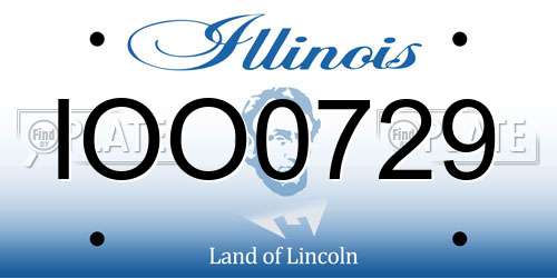 IOO0729 Illinois License Plate
