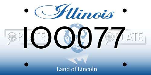 IOO077 Illinois License Plate