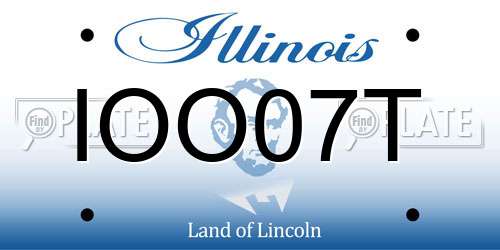 IOO07T Illinois License Plate