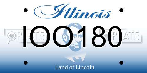 IOO180 Illinois License Plate