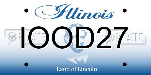 IOOD27 Illinois License Plate