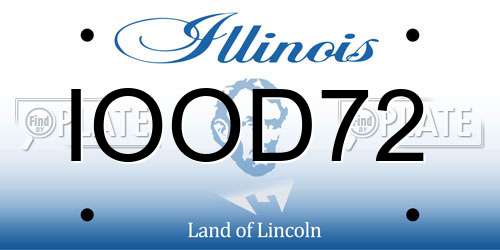 IOOD72 Illinois License Plate