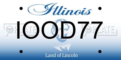 IOOD77 Illinois License Plate