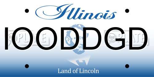 IOODDGD Illinois License Plate