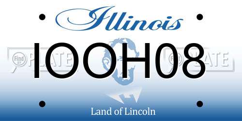 IOOH08 Illinois License Plate