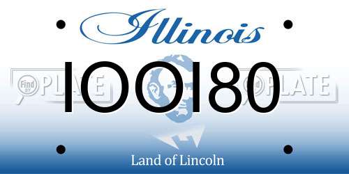 IOOI80 Illinois License Plate