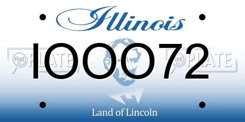 IOOO72 Illinois License Plate
