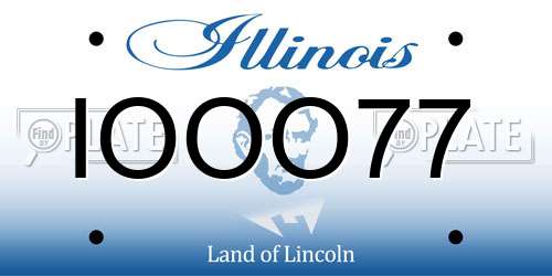 IOOO77 Illinois License Plate