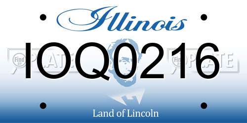 IOQ0216 Illinois License Plate