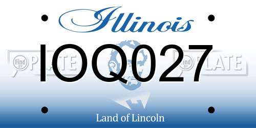 IOQ027 Illinois License Plate