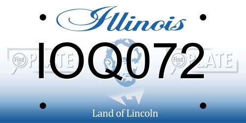 IOQ072 Illinois License Plate