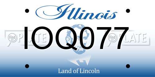 IOQ077 Illinois License Plate