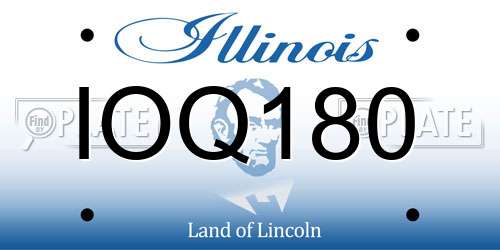 IOQ180 Illinois License Plate