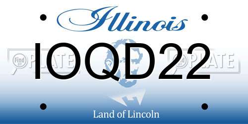 IOQD22 Illinois License Plate