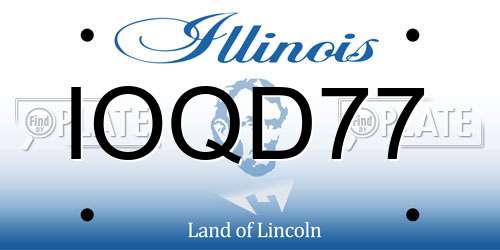 IOQD77 Illinois License Plate
