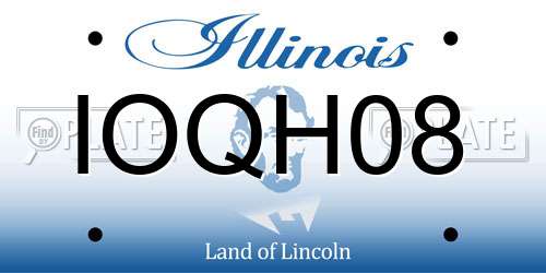 IOQH08 Illinois License Plate