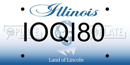 IOQI80 Illinois License Plate