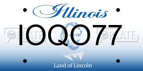 IOQO77 Illinois License Plate