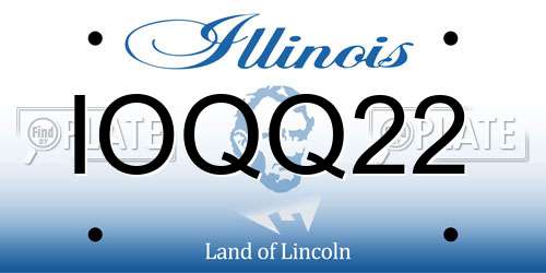 IOQQ22 Illinois License Plate