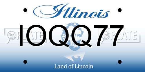 IOQQ77 Illinois License Plate