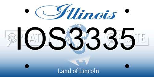 IOS3335 Illinois License Plate