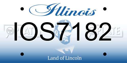 IOS7182 Illinois License Plate