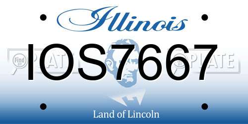 IOS7667 Illinois License Plate