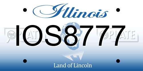 IOS8777 Illinois License Plate