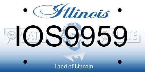 IOS9959 Illinois License Plate