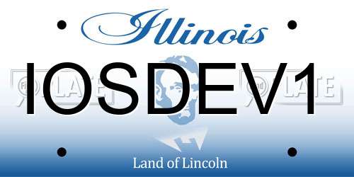 IOSDEV1 Illinois License Plate