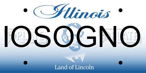 IOSOGNO Illinois License Plate