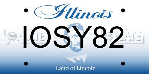 IOSY82 Illinois License Plate