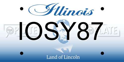 IOSY87 Illinois License Plate